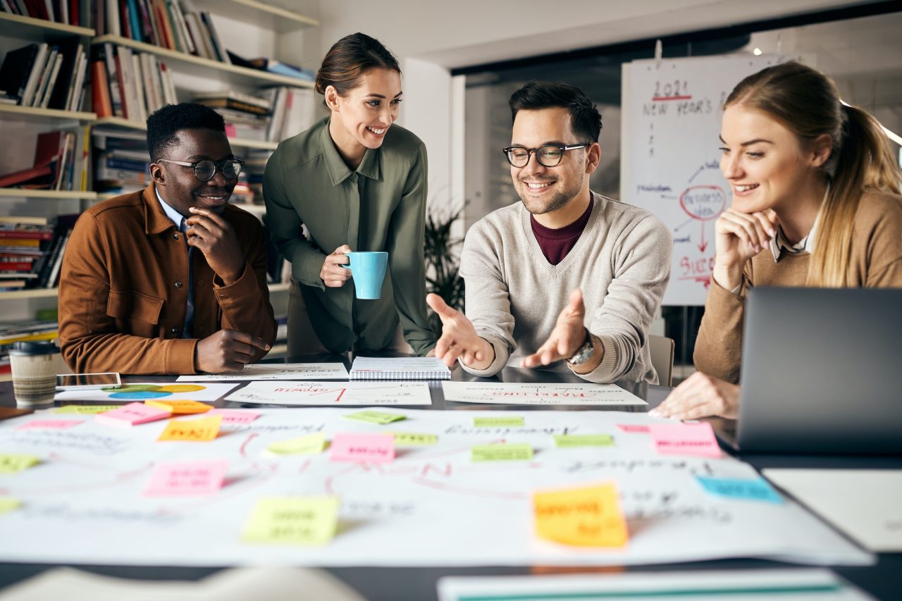 Professionals collaborating on business planning